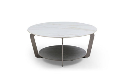 Laura Round Sintered Stone Coffee Table - L90 x W90 x H40 cm