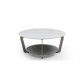 Laura Round Sintered Stone Coffee Table - L90 x W90 x H40 cm