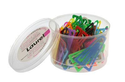 Laurel Plastiklips Reusable & Recyclable Paperclips - Assorted 60mm Tub ...