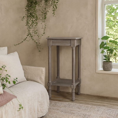 Laurelbrook Rattan Collection Small Side Table, Grey
