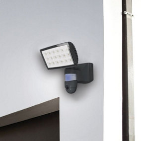 LAUREN - CGC Dark Grey LED Floodlight CCTV Camera With App Control