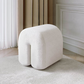 Laurie Ivory Bouclé Stool for Bedroom Living room decoration