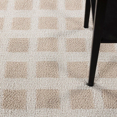 LAURINE Machine Washable Modern Shaggy Beige Area Rug 160 x 213 cm