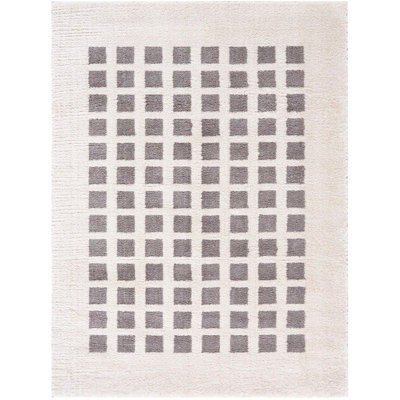 LAURINE Machine Washable Modern Shaggy Charcoal Area Rug 120 x 170 cm
