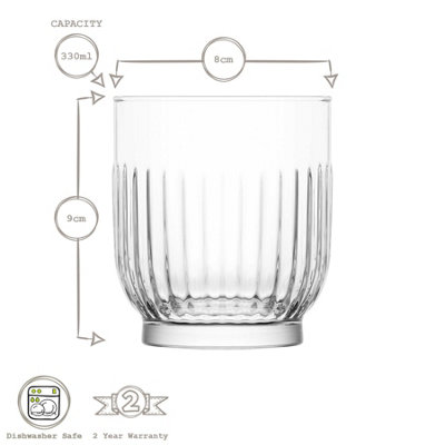 17 Oz. Clear Glassware Set  Set Of 8  17 Oz Highballs & 13 Oz Whiskey Glass For Bar And Restaurants Dishwasher Safe 29cph048065