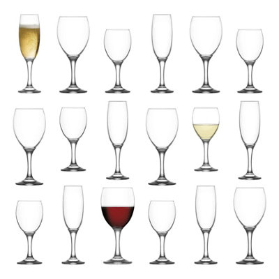 LAV 18pc Empire Wine Glasses & Champagne Flutes Set