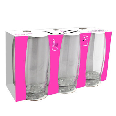 LAV - Adora Highball Glasses - 390ml - Clear - Pack of 6 - 4