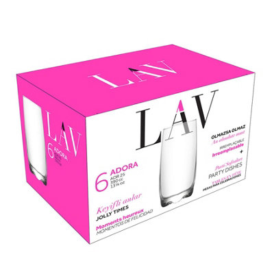 LAV - Adora Highball Glasses - 390ml - Clear - Pack of 6 - 5
