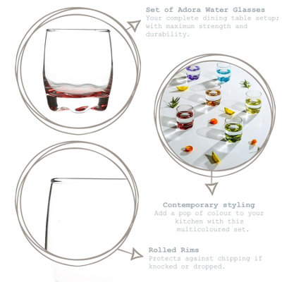 LAV - Adora Tumbler Glasses - 290ml - Multicolour - Pack of 6