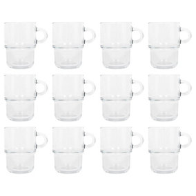 LAV Cozy Stacking Glass Coffee Cups - 350ml - Pack of 12