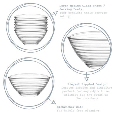 LAV - Derin Glass Serving Bowls - 11cm - Pack of 6