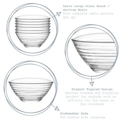 LAV - Derin Glass Serving Bowls - 12cm - Pack of 6