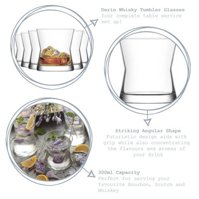 LAV - Derin Whisky Glasses - 300ml - Pack of 6