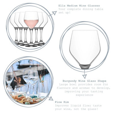 LAV Ella Red Wine Glasses - 330ml - Pack of 6