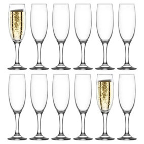 LAV Empire Glass Champagne Flutes - 220ml - Pack of 12