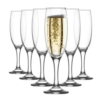 LAV Empire Glass Champagne Flutes - 220ml - Pack of 6 | DIY at B&Q