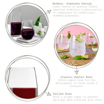 LAV - Gaia Stemless Red Wine Glasses - 475ml - Pack of 6
