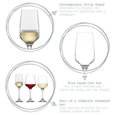 LAV - Lal Glass Champagne Flutes - 230ml - Pack of 6