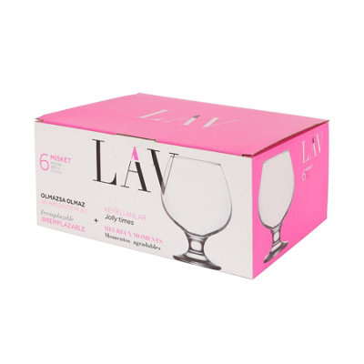 LAV - Misket Brandy Glasses - 390ml - Pack of 6