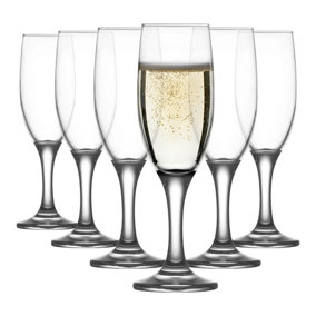 LAV Misket Glass Champagne Flutes - 190ml - Pack of 6