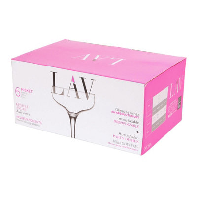 LAV - Misket Glass Champagne Saucers - 235ml - Pack of 6 - 7