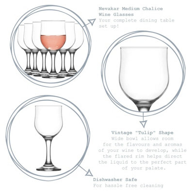 LAV - Nevakar Red Wine Glasses - 320ml - Pack of 6