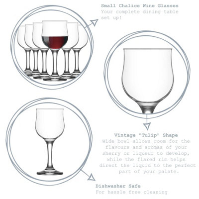 LAV - Nevakar White Wine Glasses - 200ml - Pack of 6