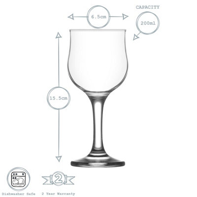 LAV - Nevakar White Wine Glasses - 200ml - Pack of 6 - 3