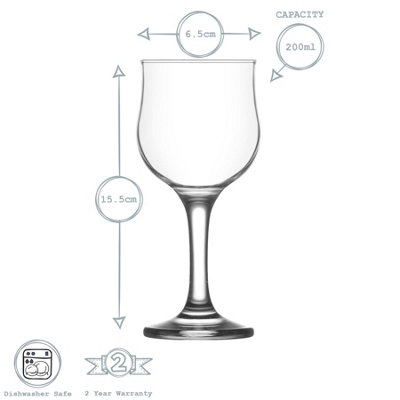 LAV - Nevakar White Wine Glasses - 200ml - Pack of 6