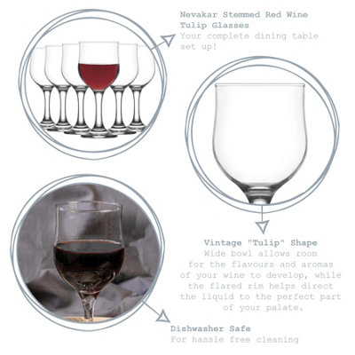 LAV - Nevakar White Wine Glasses - 240ml - Pack of 6