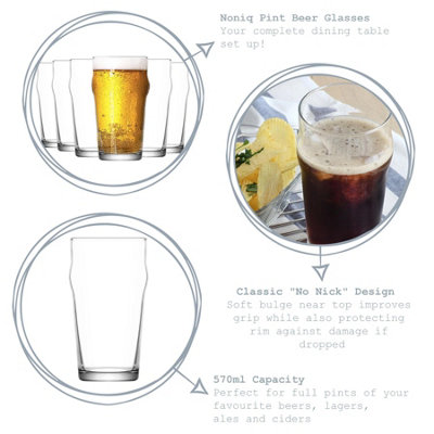 LAV - Noniq Classic Beverage Glasses - 570ml - Pack of 6