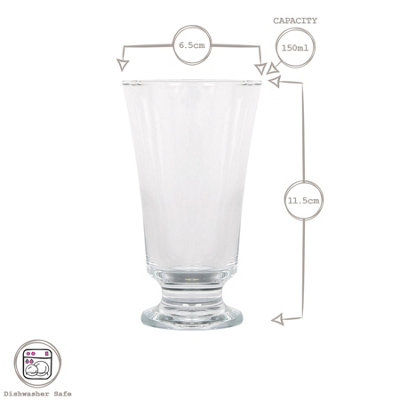 LAV Troya Glass Footed Tumblers - 150ml - Pack of 12