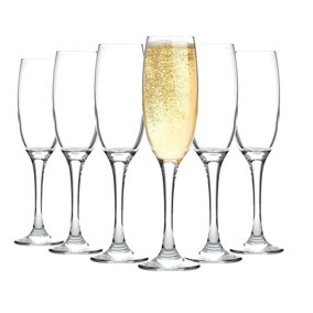 LAV - Venue Glass Champagne Flutes - 220ml - Pack of 6