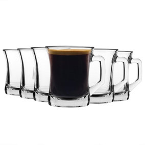 LAV - Zen+ Glass Coffee Mugs - 225ml - Clear - Pack of 6