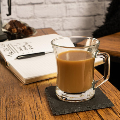 LAV - Zen+ Glass Coffee Mugs - 225ml - Clear - Pack of 6