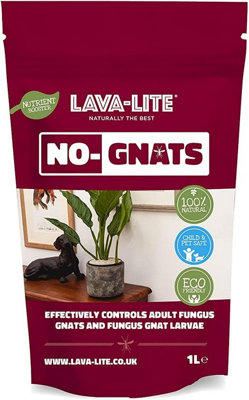 Lava-Lite No-Gnats Natural House Plant Fungus Gnat Control Child & Pet Safe 1L