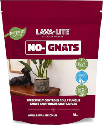 Lava-Lite No-Gnats Natural House Plant Fungus Gnat Control Child & Pet Safe 3L