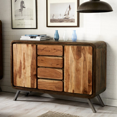 Lava Reclaimed Iron & Wooden 4 Drawer 2 Door Sideboard