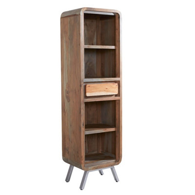 Lava Solid Wood 1 Drawer With 4 Shelves Narrow Bookcase