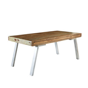 Lava Wood And Metal Medium Dining Table