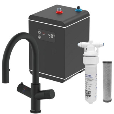 LavaTap 4 in 1 Boiling Water Tap Kit Black with Tank and Filter Kitchen ...