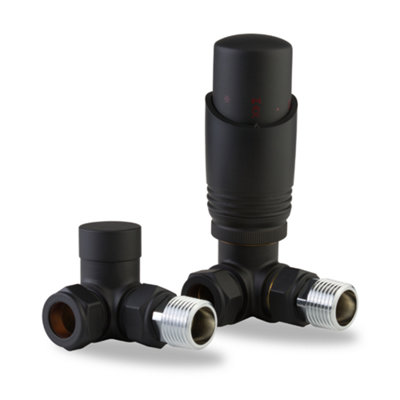 LavaTherm TRV Black Thermostatic Radiator Valve Corner