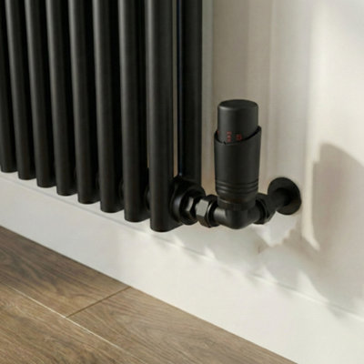 LavaTherm TRV Black Thermostatic Radiator Valve Corner