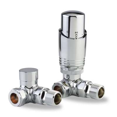 LavaTherm TRV Chrome Thermostatic Radiator Valve Corner