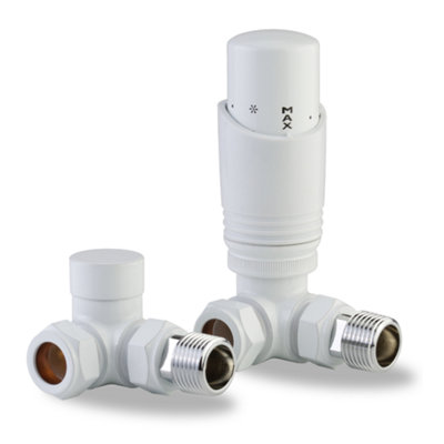 LavaTherm TRV White Thermostatic Radiator Valve Corner