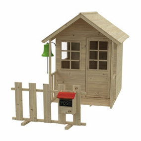 Lavender Cottage Playhouse with Bell, Postbox & Picket Fence - FSC certified