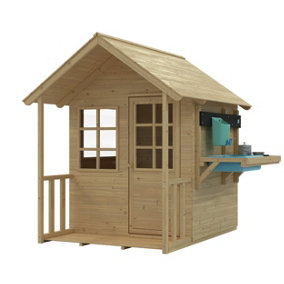 Lavender Cottage Playhouse with Deluxe Mud Kitchen Accessory - FSC certified