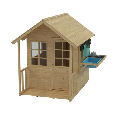 Lavender Cottage Playhouse with Deluxe Mud Kitchen Accessory - FSC certified