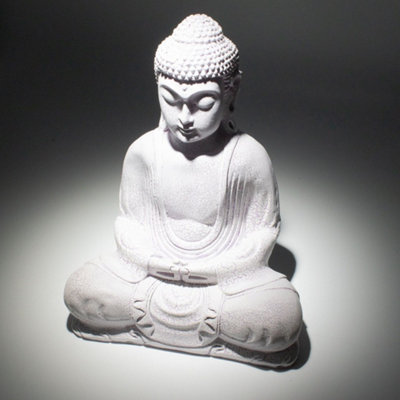 Lavender Crackle Meditation Buddha Lamp with Oval Stand