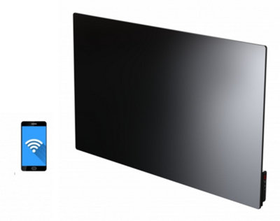 Lavender Glass Infrared Heater - Black - Smart WiFi control - 400W